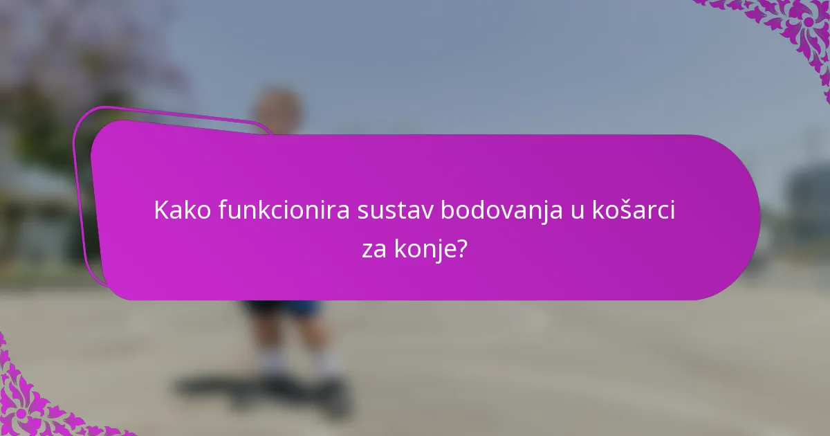 Kako funkcionira sustav bodovanja u košarci za konje?