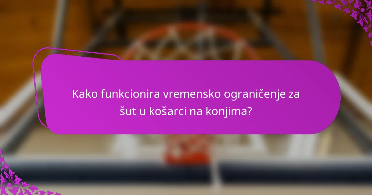 Kako funkcionira vremensko ograničenje za šut u košarci na konjima?