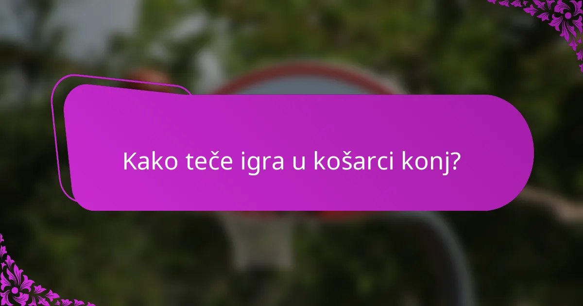 Kako teče igra u košarci konj?