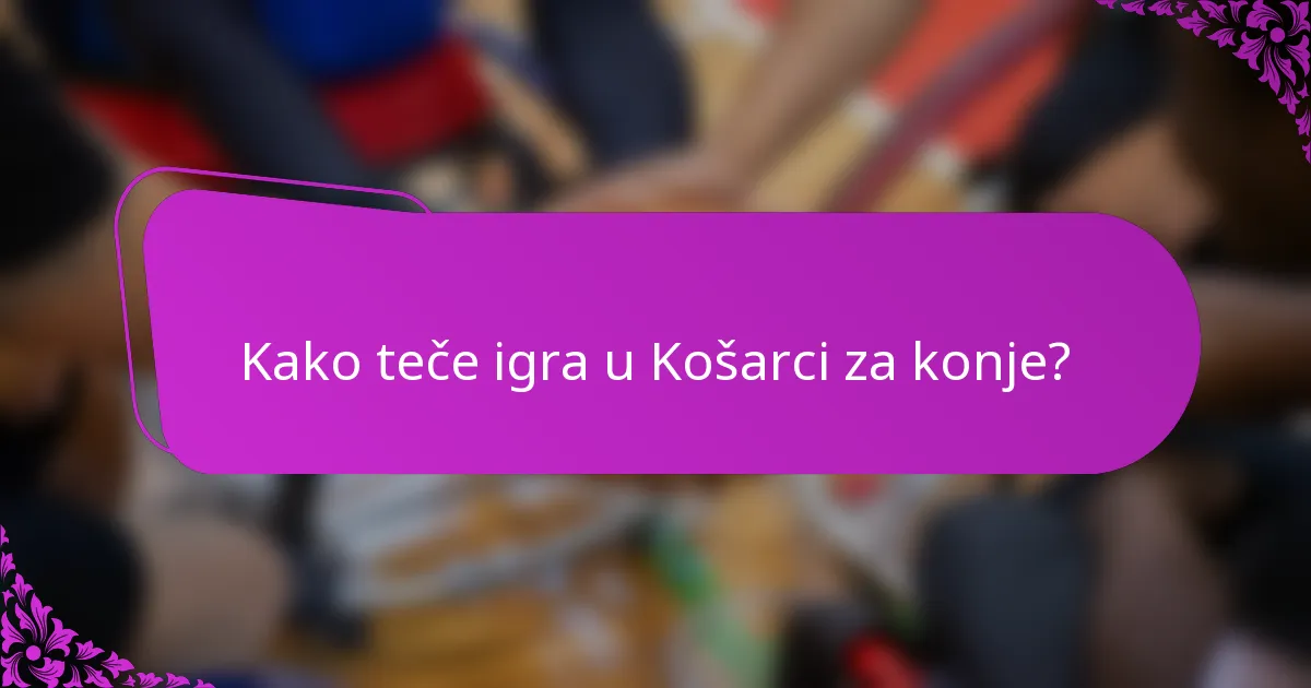 Kako teče igra u Košarci za konje?